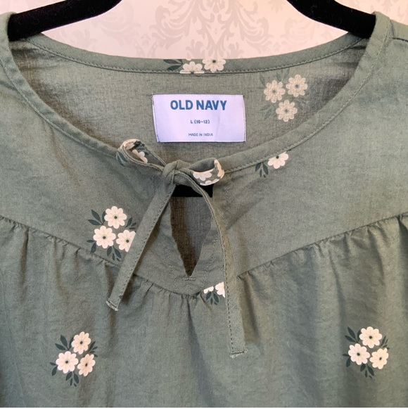 Girls Green Daisy Floral Boho Dress with 3/4 sleeves. SZ 10-12 - Picture 4 of 5